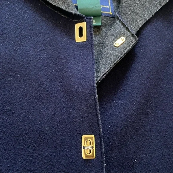 Lauren Ralph Lauren Navy Wool Hooded Jacker Coat Sz PL - Picture 3 of 7